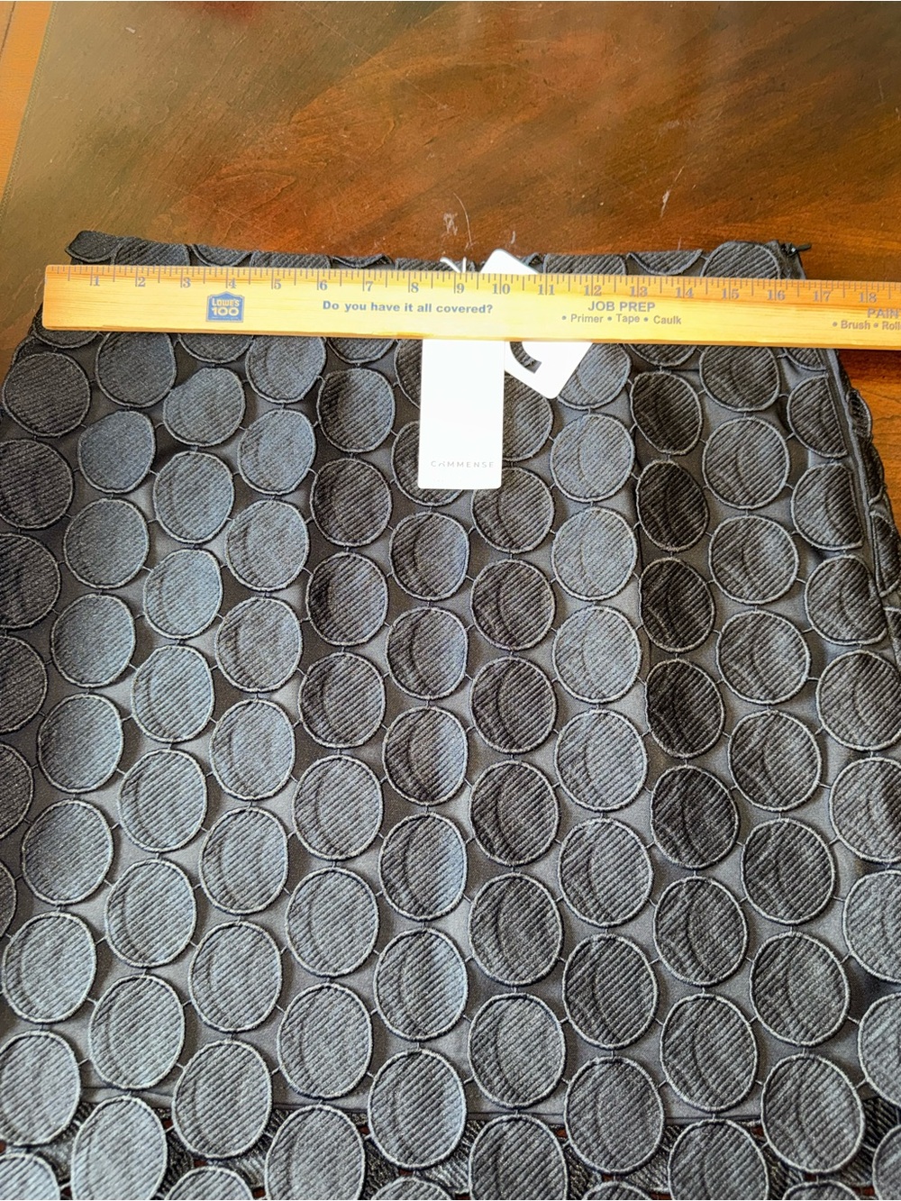 Commense NEW Skirt Laser Cut Circle Double Layered Black Jacquard High Waist L - Picture 6 of 7